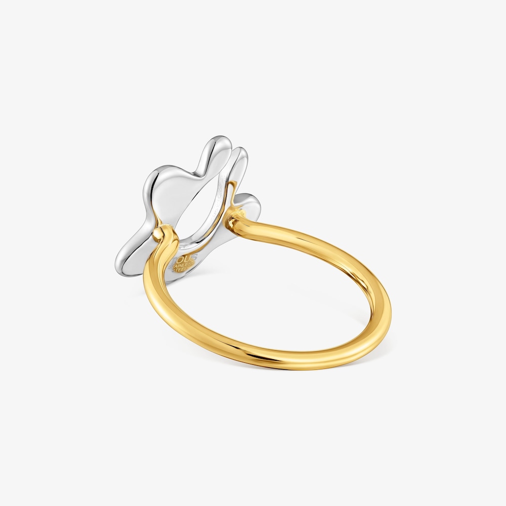 Anillo flor en acero bicolor TOUS Strain