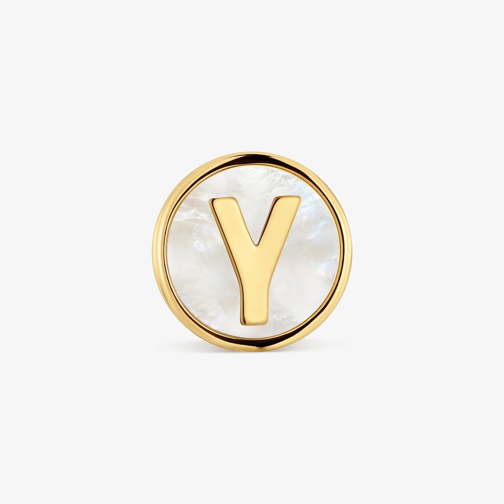 Charm lettera Y in argento placcato oro e madreperla TOUS Universe