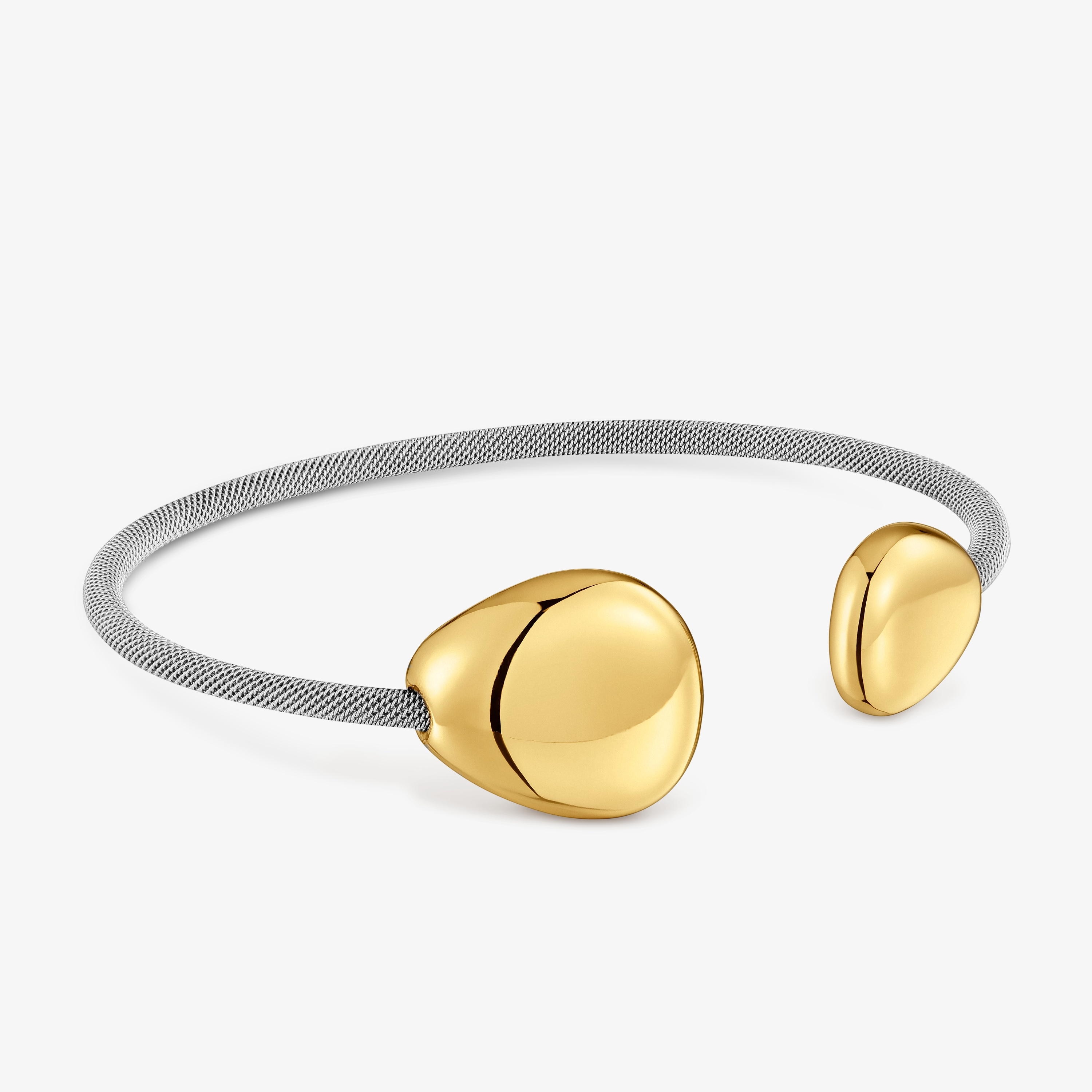 Steel and 9kt gold Bangle TOUS Cool Stones
