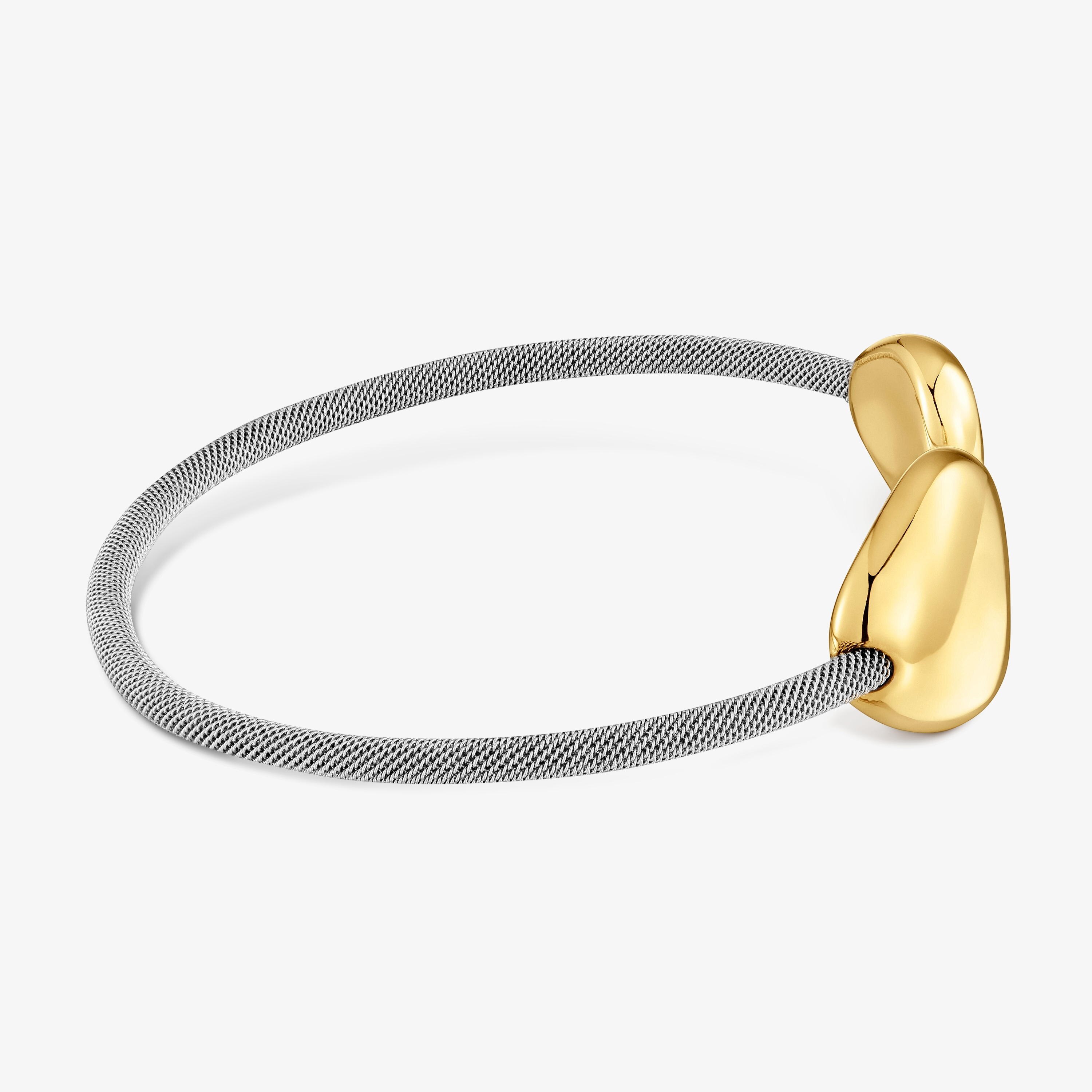 Steel and 9kt gold Bangle TOUS Cool Stones