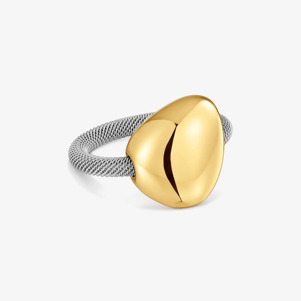 Anillo de acero y oro 9 kt TOUS Cool Stones