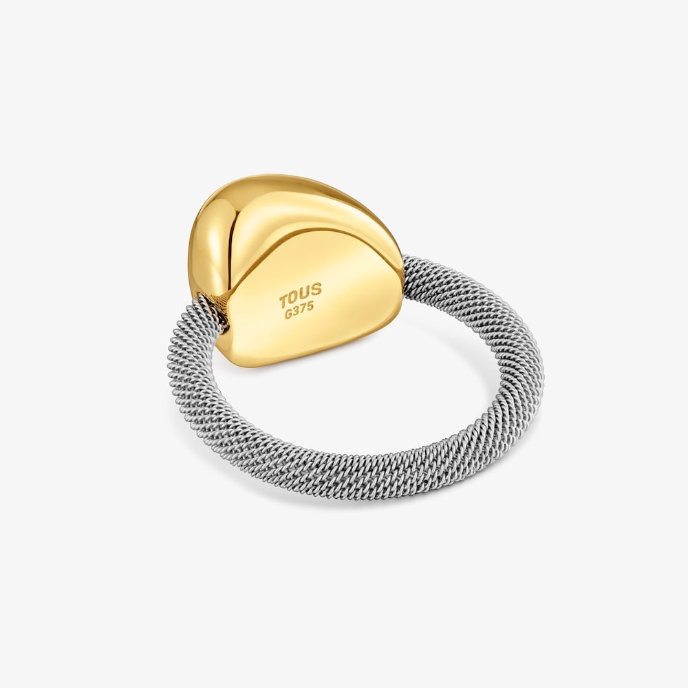 Anillo de acero y oro 9 kt TOUS Cool Stones