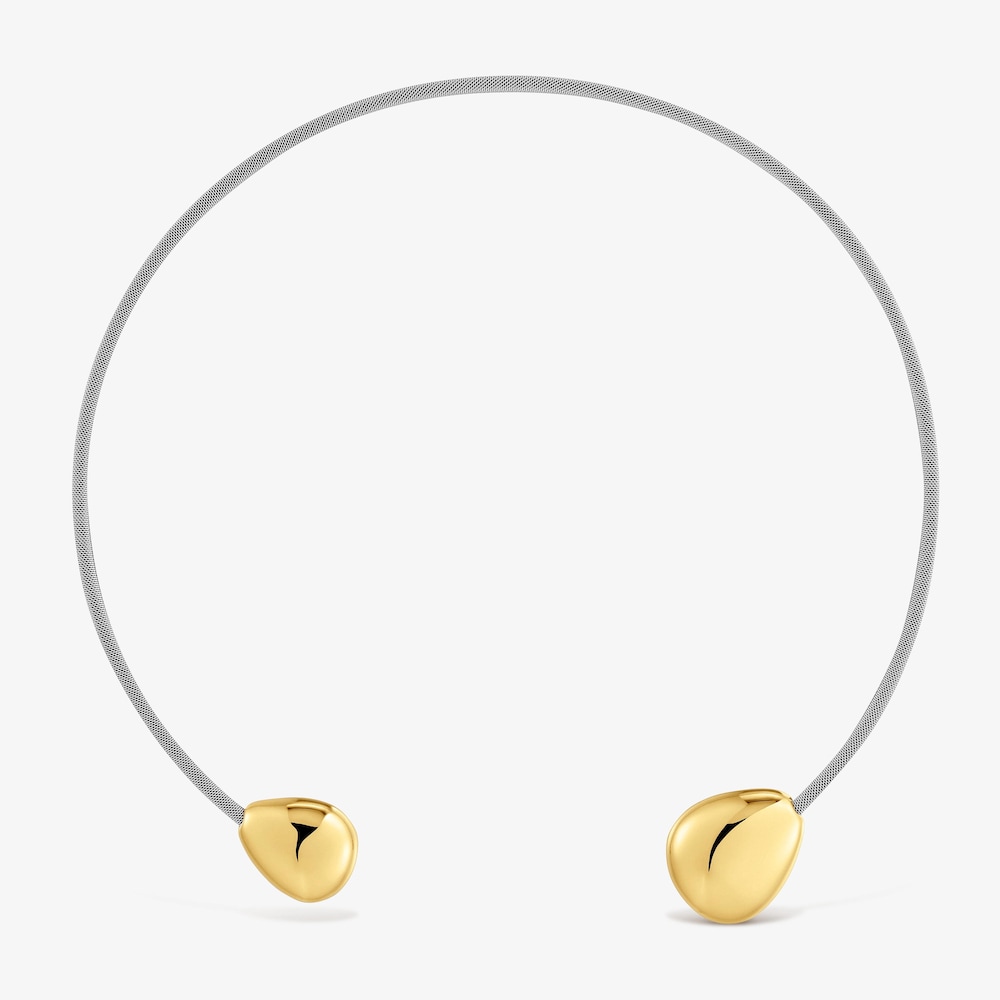 Collar abierto de acero y oro 9 kt TOUS Cool Stones