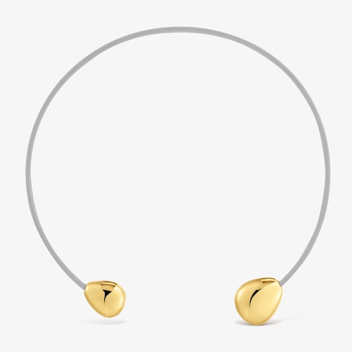 Collar abierto de acero y oro 9 kt TOUS Cool Stones
