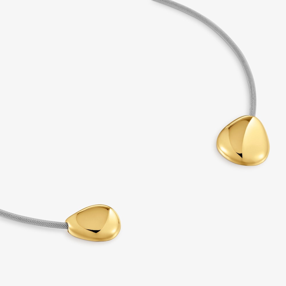 Collar abierto de acero y oro 9 kt TOUS Cool Stones