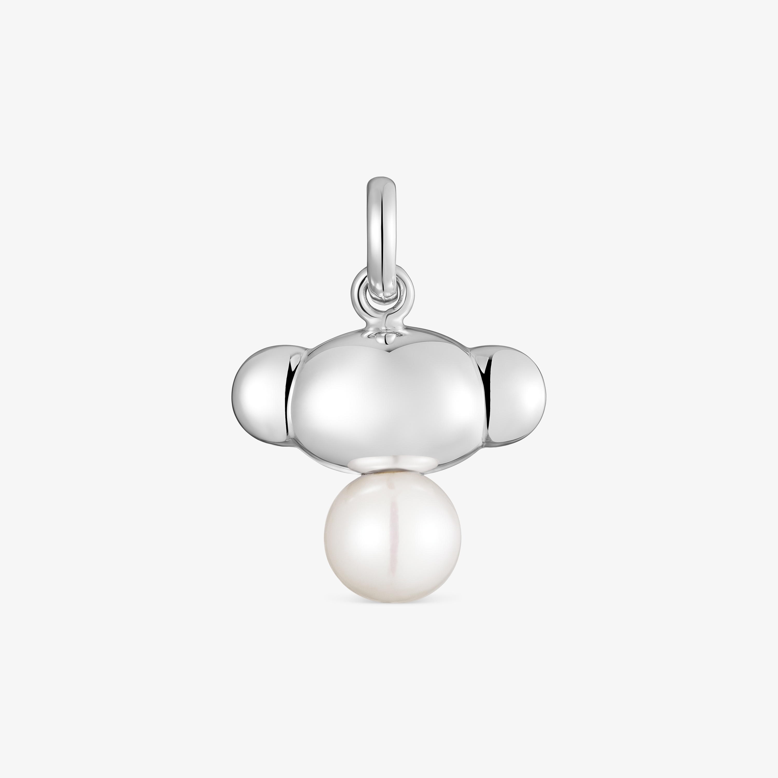 Silver and cultured pearl Pendant Head to TOUS 