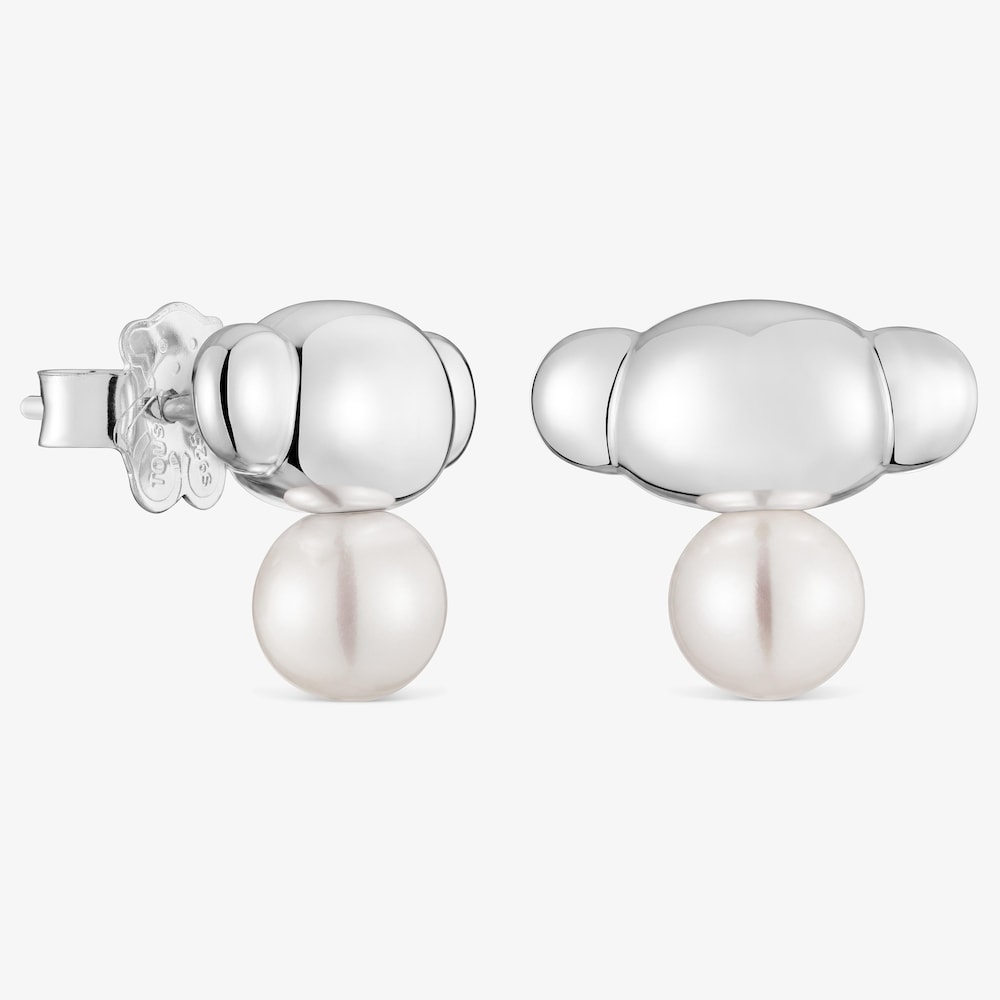 Pendientes de plata y perlas cultivadas Head to TOUS 