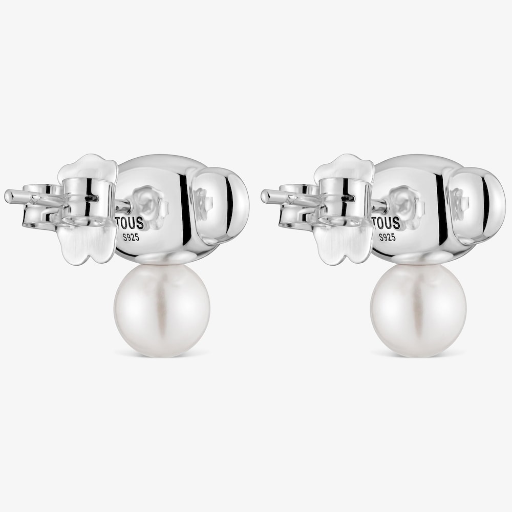Pendientes de plata y perlas cultivadas Head to TOUS 