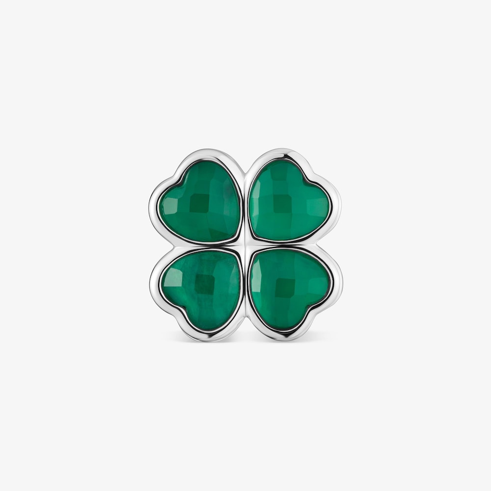 Charm quadrifoglio placcato argento con calcedonio TOUS Universe
