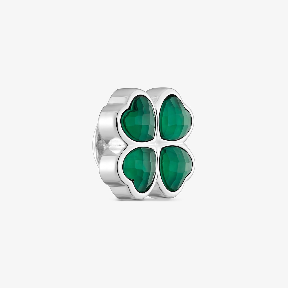 Charm quadrifoglio placcato argento con calcedonio TOUS Universe