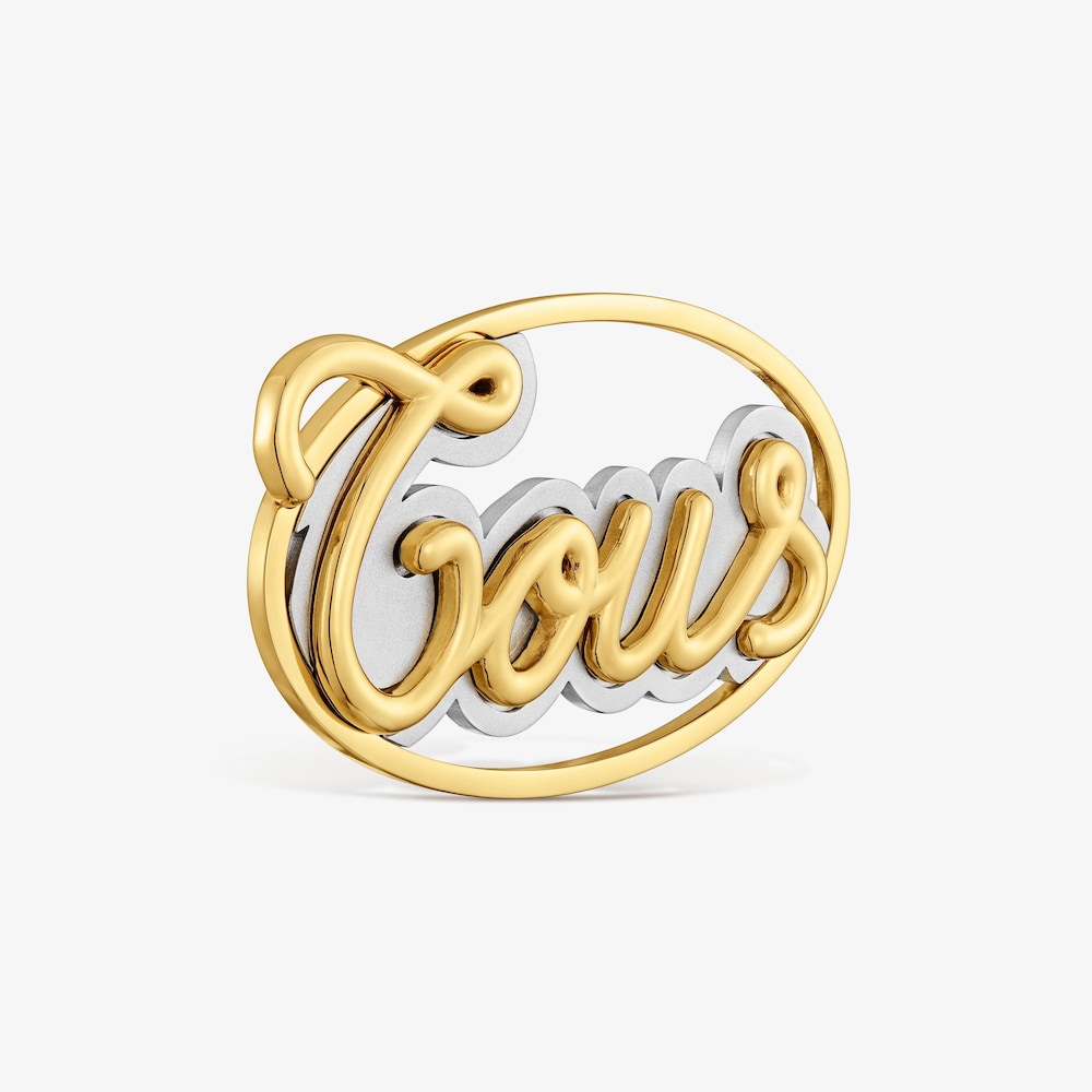 Broche de acero dorado TOUS Charming