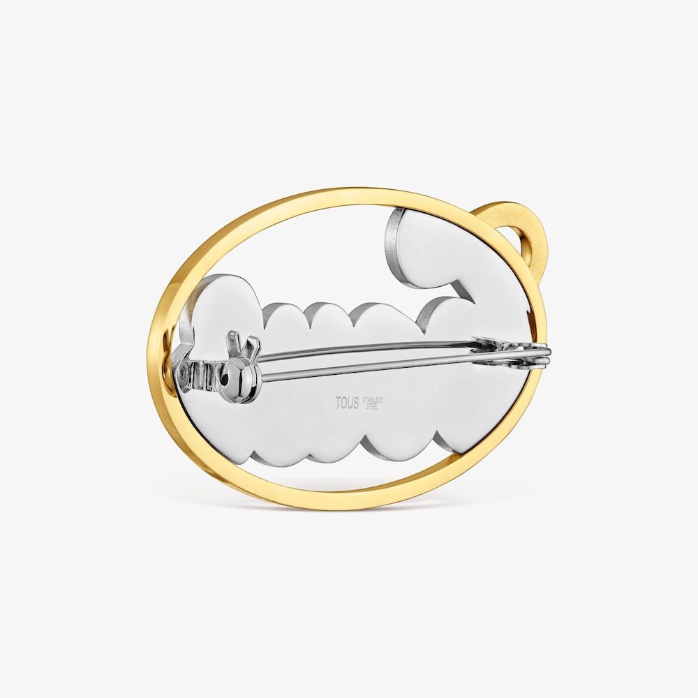 Broche de acero dorado TOUS Charming