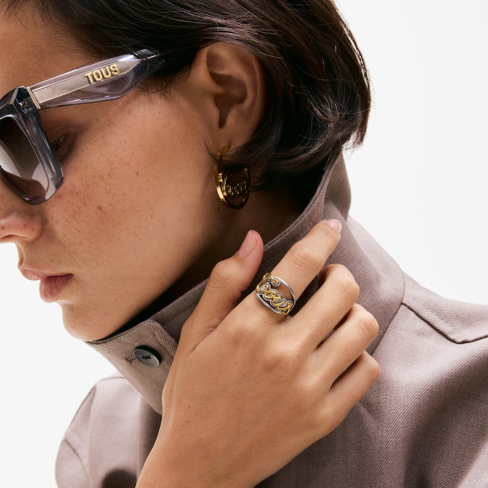 Anillo de acero dorado TOUS Charming