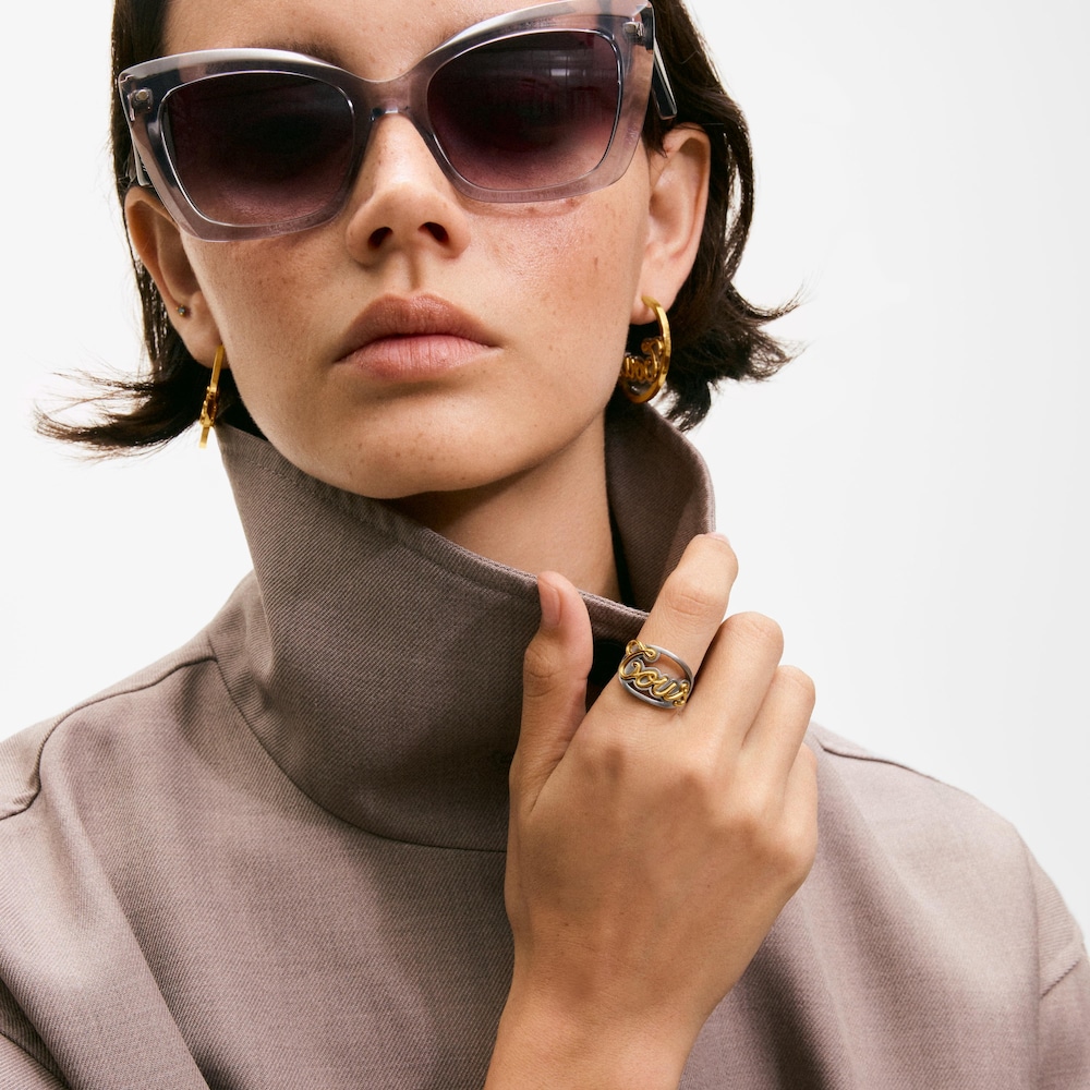 Anillo de acero dorado TOUS Charming