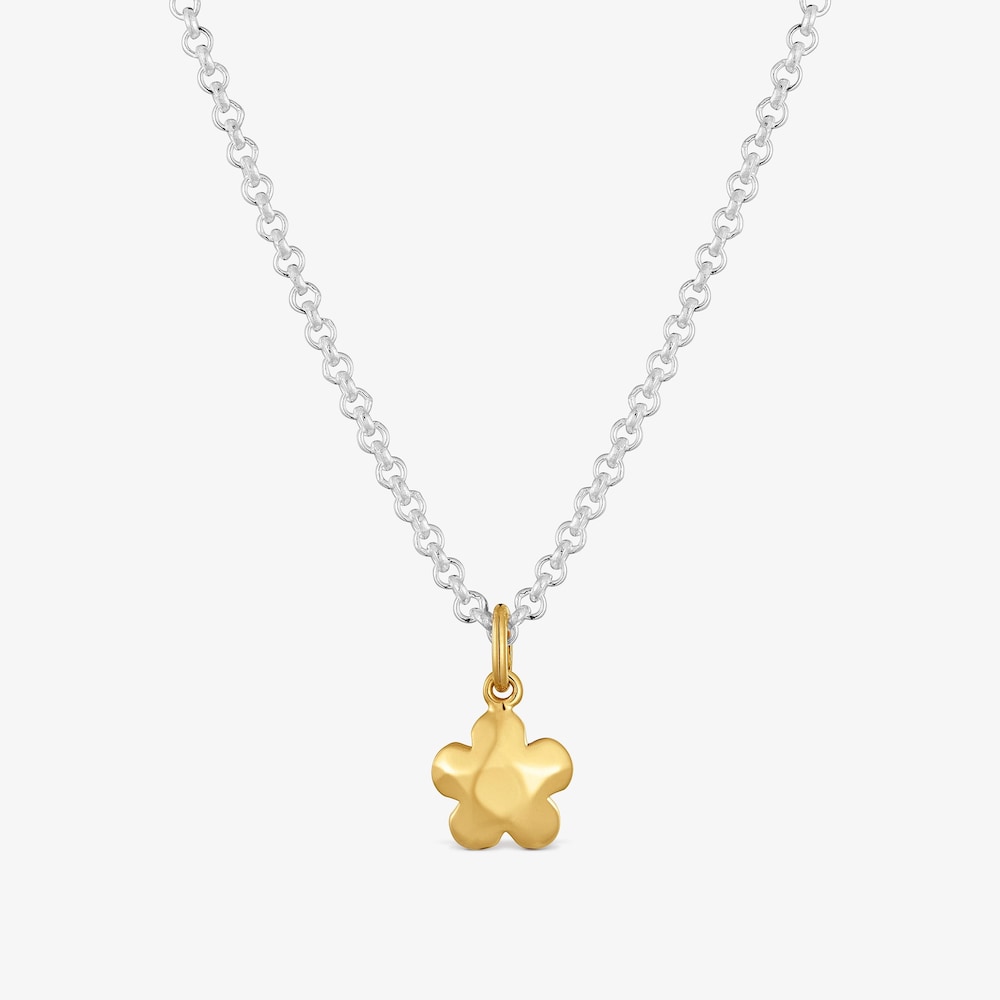 Collier fleur bicolore Icon Metal