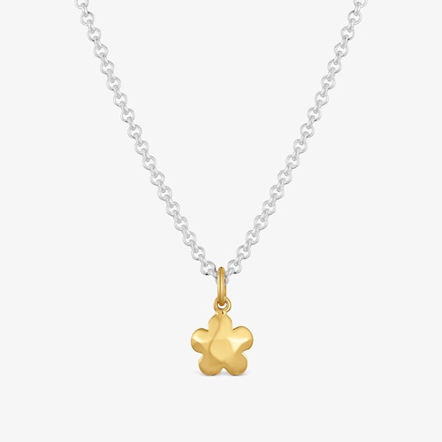 Collier fleur bicolore Icon Metal