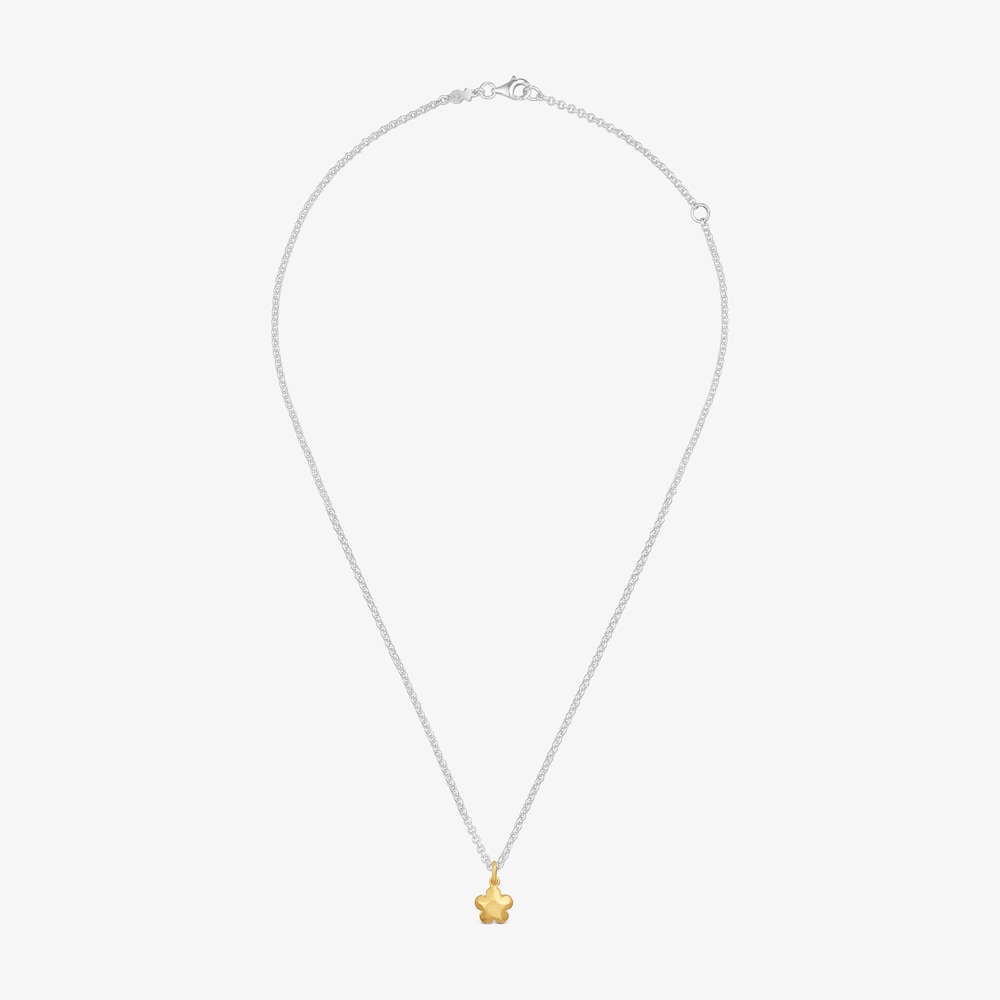 Collier fleur bicolore Icon Metal