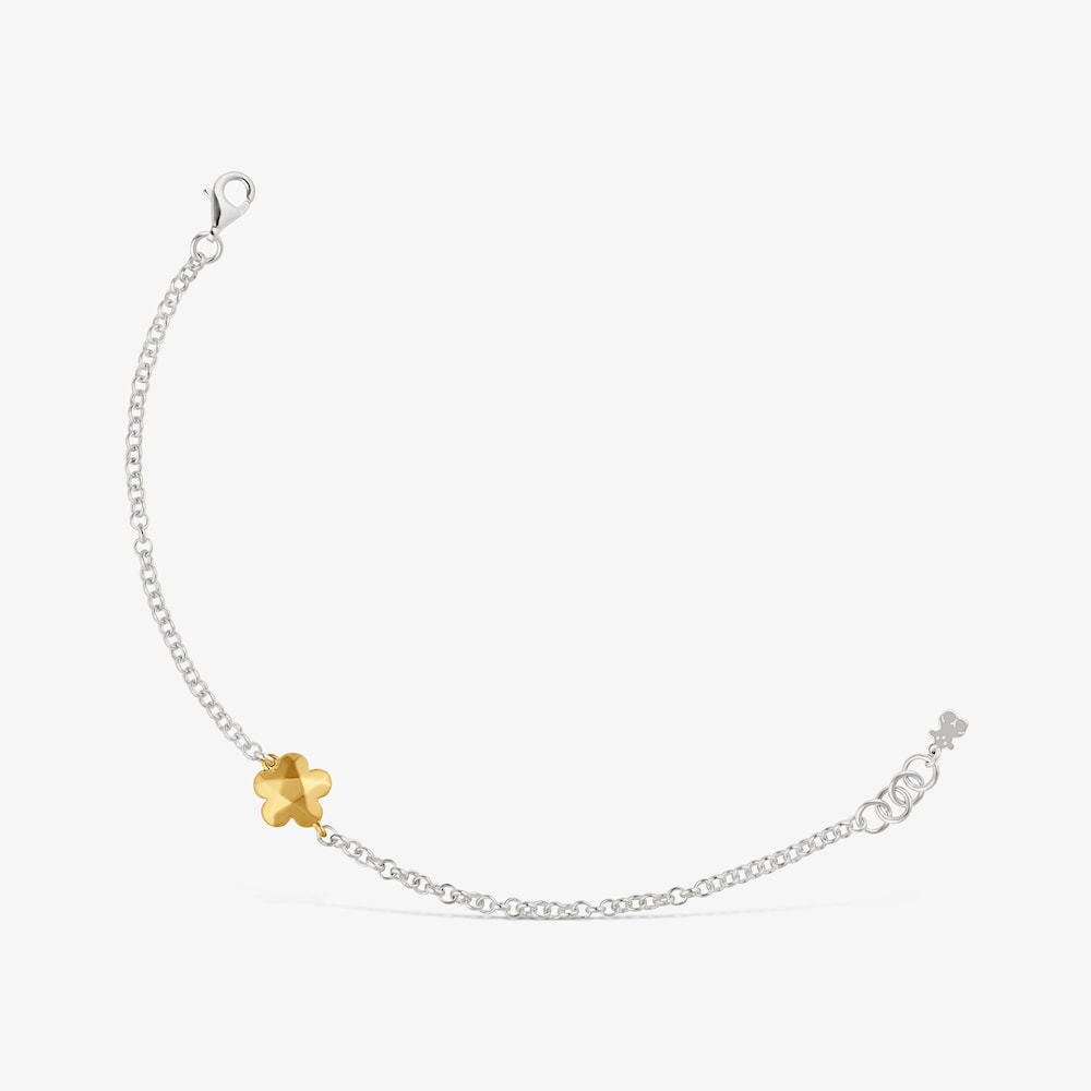 Bracelet fleur bicolore Icon Metal