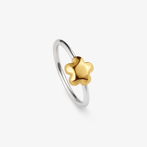 Zweifarbiger Ring mit Blumenmotiv Icon Metal