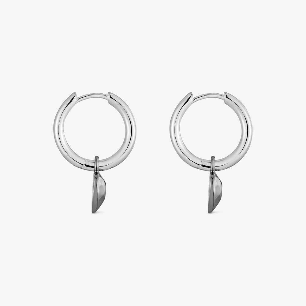 Pendientes aro coraz&oacute;n de plata dark silver Icon Metal