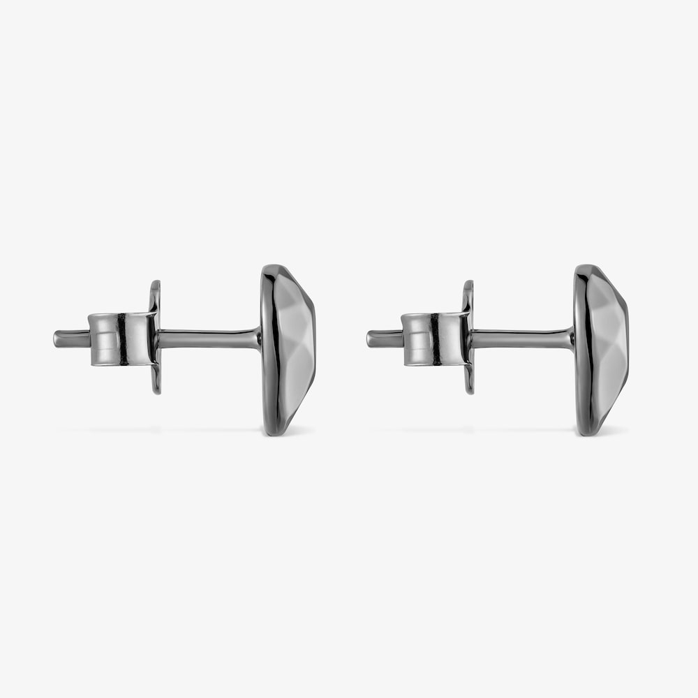 Boucles d&rsquo;oreilles c&oelig;ur en argent dark silver Icon Metal