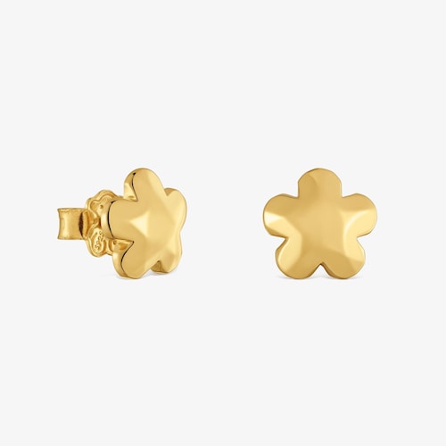 Ohrringe aus 18&nbsp;kt vergoldetem Silber mit Blumenmotiv Icon Metal
