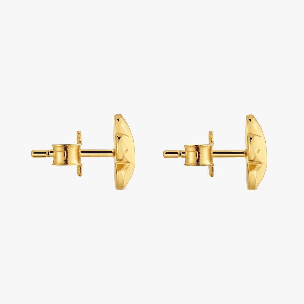 Boucles d&rsquo;oreilles fleur en argent plaqu&eacute; or 18&nbsp;ct Icon Metal
