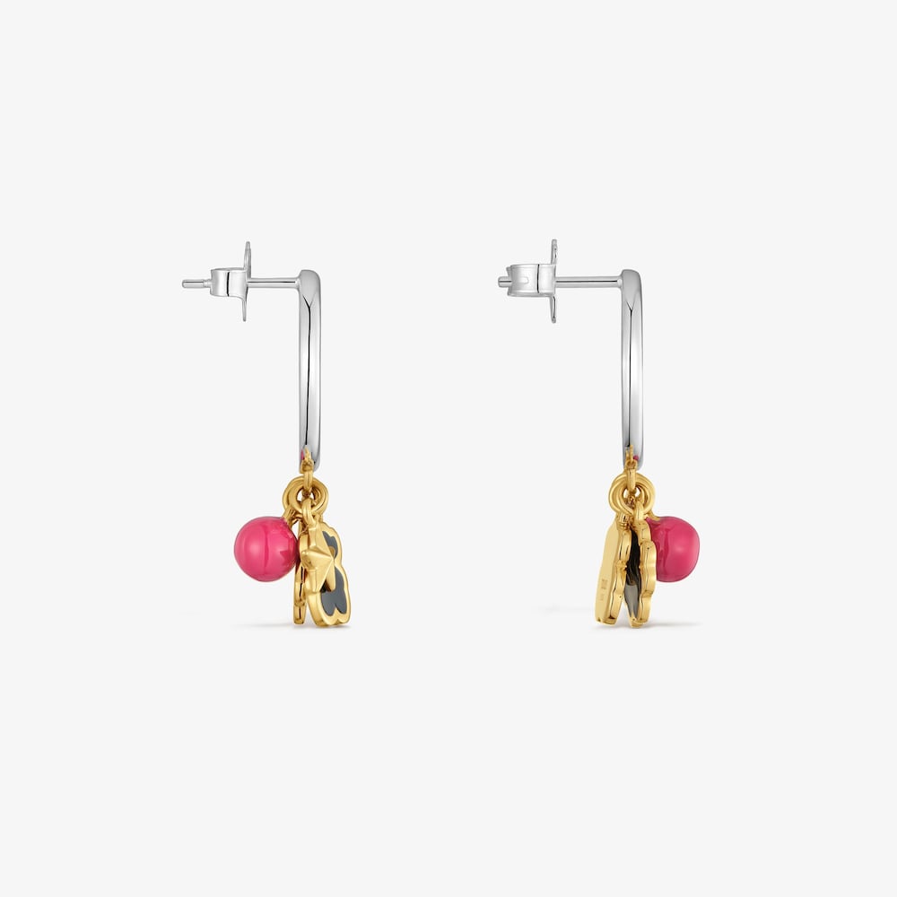 Pendientes tr&eacute;bol bicolor y esmalte TOUS Eureka