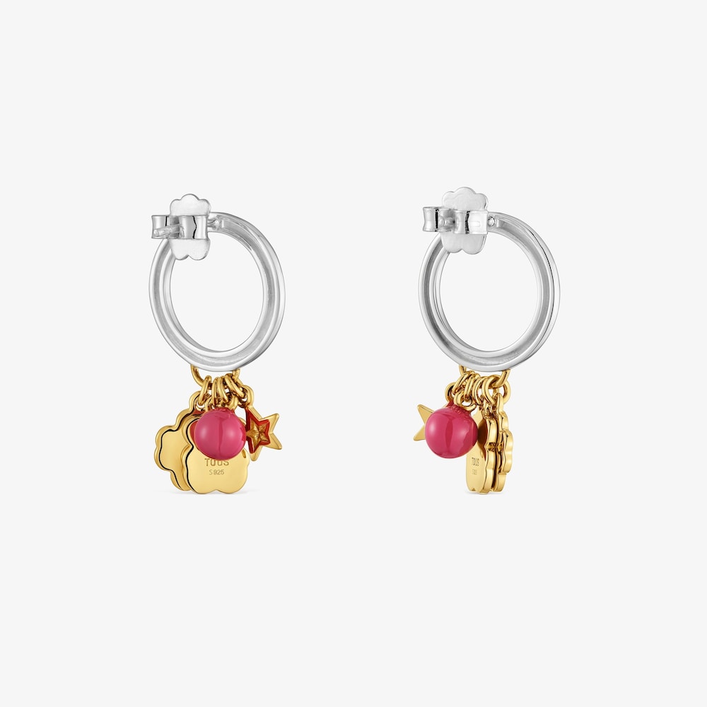 Pendientes tr&eacute;bol bicolor y esmalte TOUS Eureka