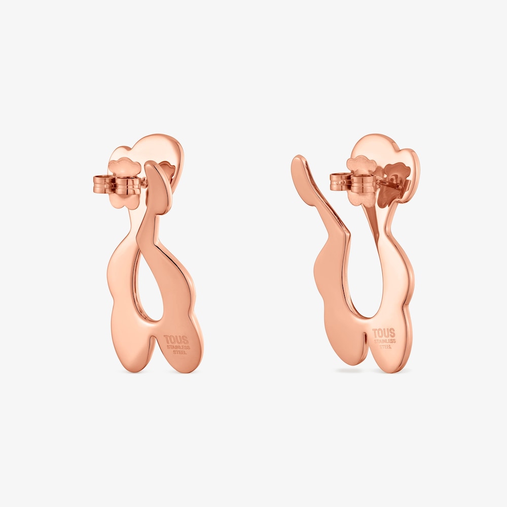 Rose-colored steel bear Earrings TOUS Strain