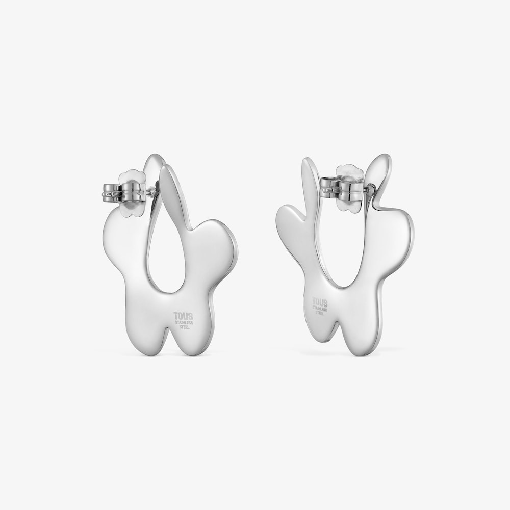 Boucles d&rsquo;oreilles S fleur en acier TOUS Strain
