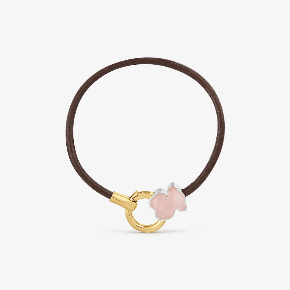 Pulsera bicolor con cuarzo y cord&oacute;n de piel TOUS Gem Power