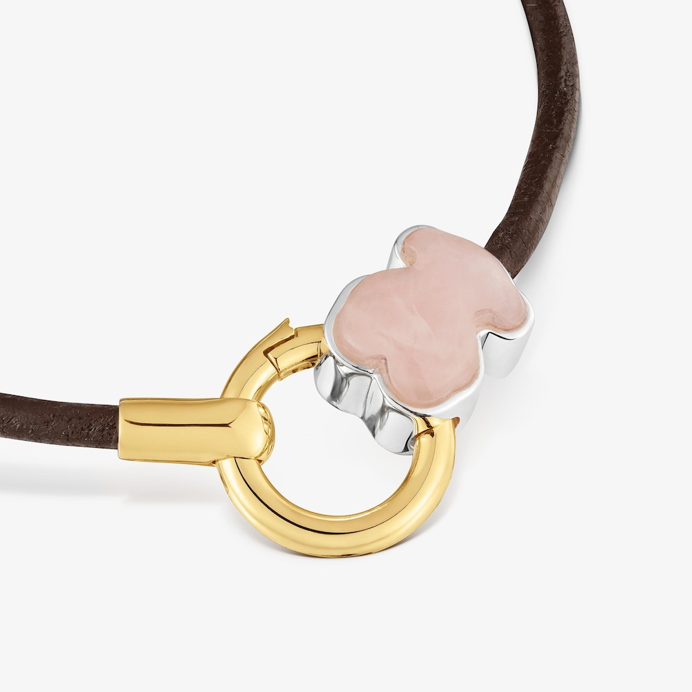 Pulsera bicolor con cuarzo y cord&oacute;n de piel TOUS Gem Power
