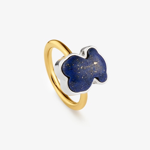 Anillo oso bicolor con lapisl&aacute;zuli TOUS Gem Power