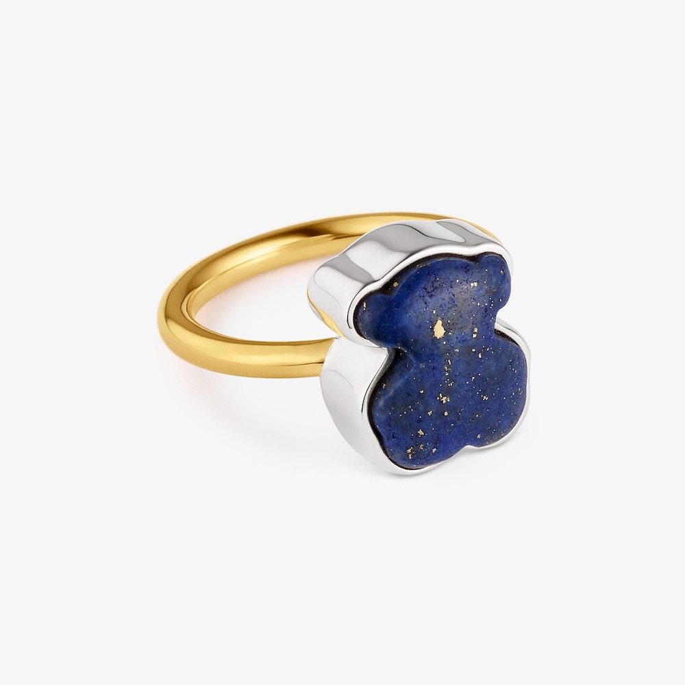 Anillo oso bicolor con lapisl&aacute;zuli TOUS Gem Power