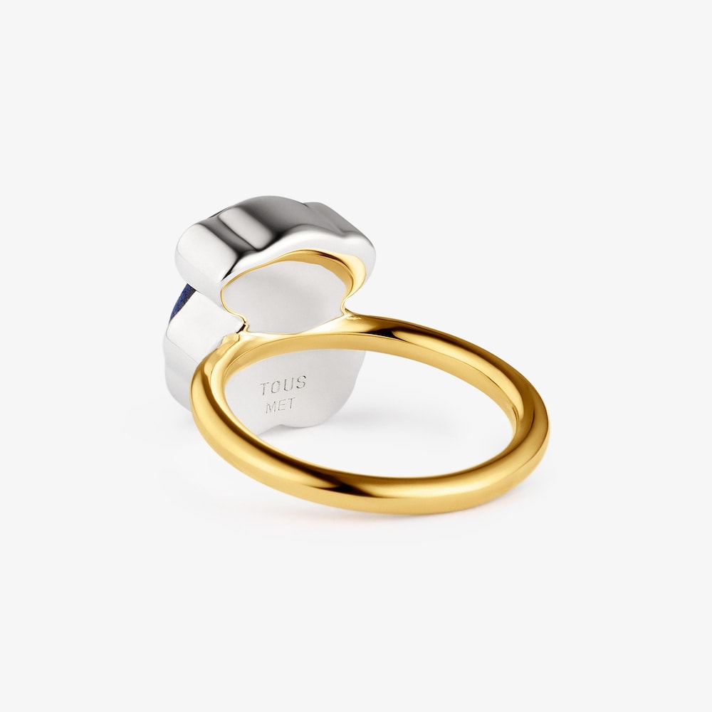 Anillo oso bicolor con lapisl&aacute;zuli TOUS Gem Power