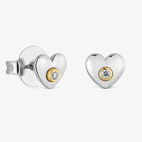 Pendientes con ba&ntilde;o de oro 18 kt sobre plata y diamantes creados en laboratorio TOUS Puffy LGD