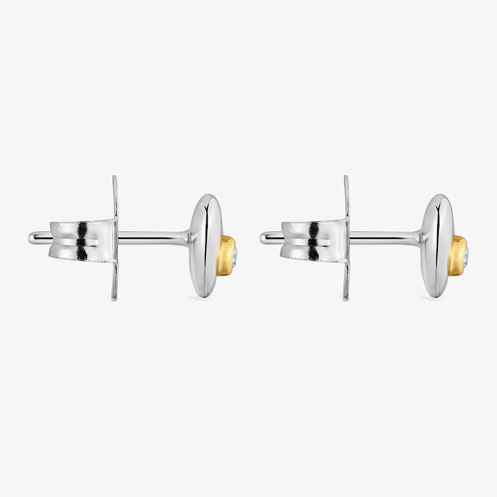 Pendientes con ba&ntilde;o de oro 18 kt sobre plata y diamantes creados en laboratorio TOUS Puffy LGD
