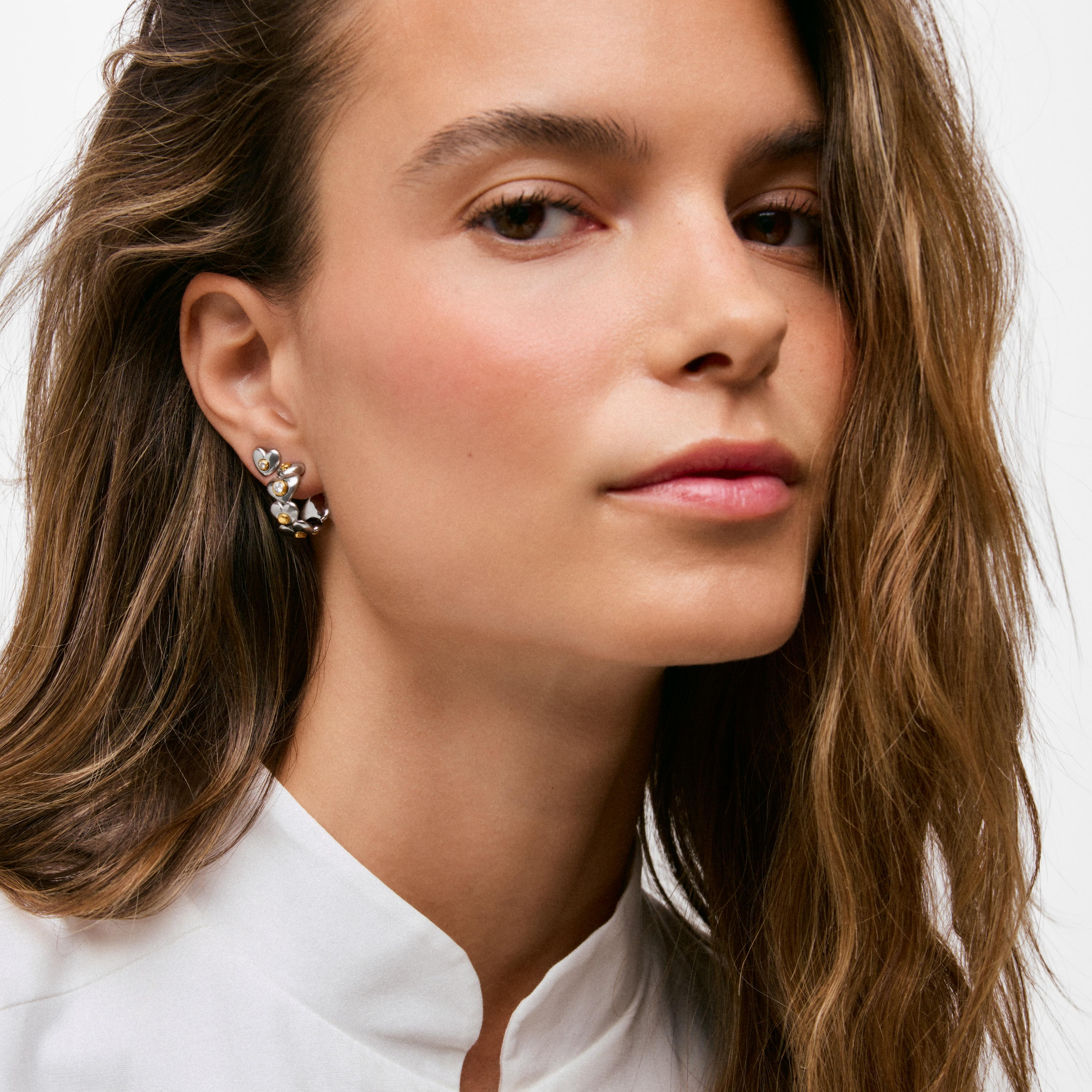 Earrings with 18kt gold vermeil and lab-grown diamonds TOUS Puffy LGD