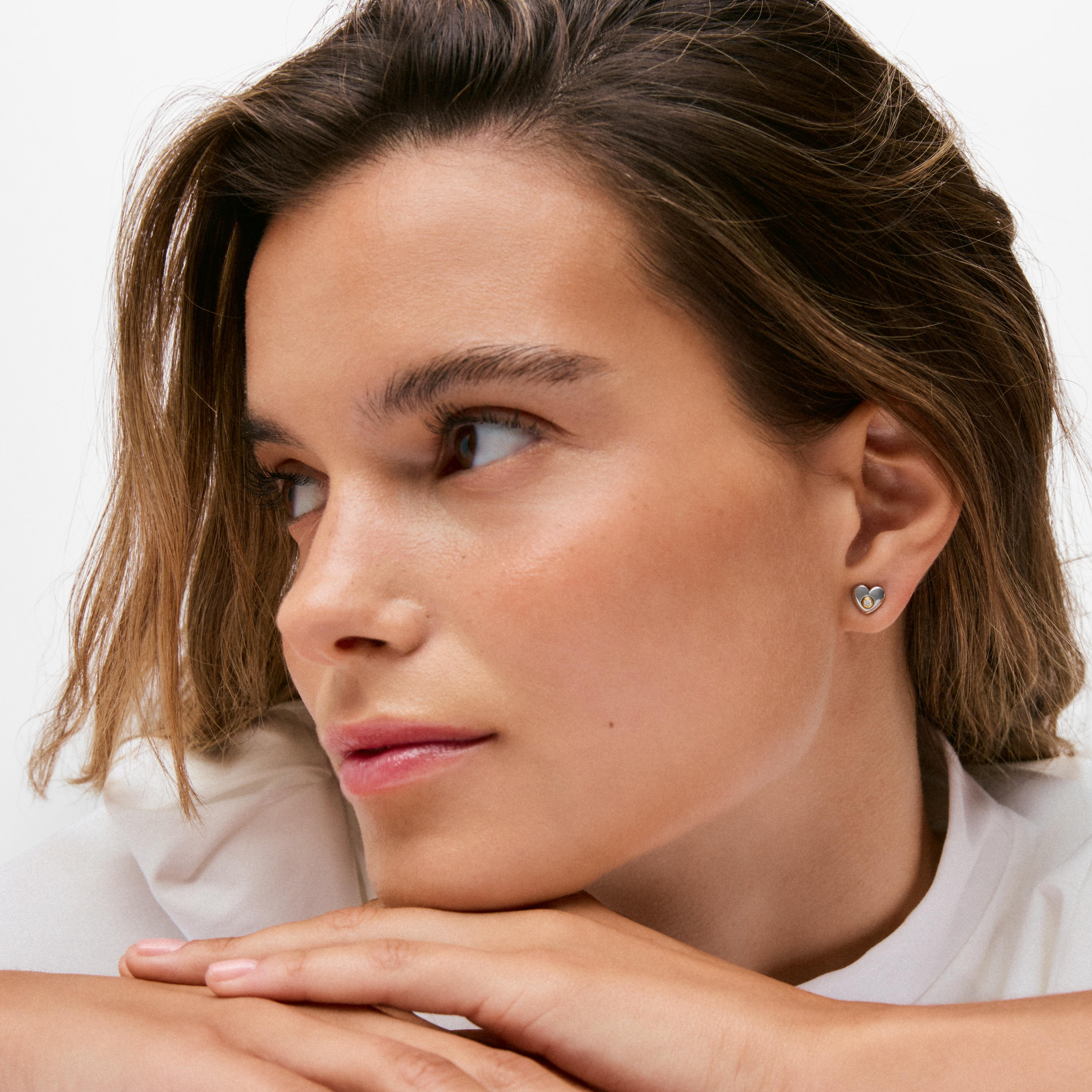 Earrings with 18kt gold vermeil and lab-grown diamonds TOUS Puffy LGD
