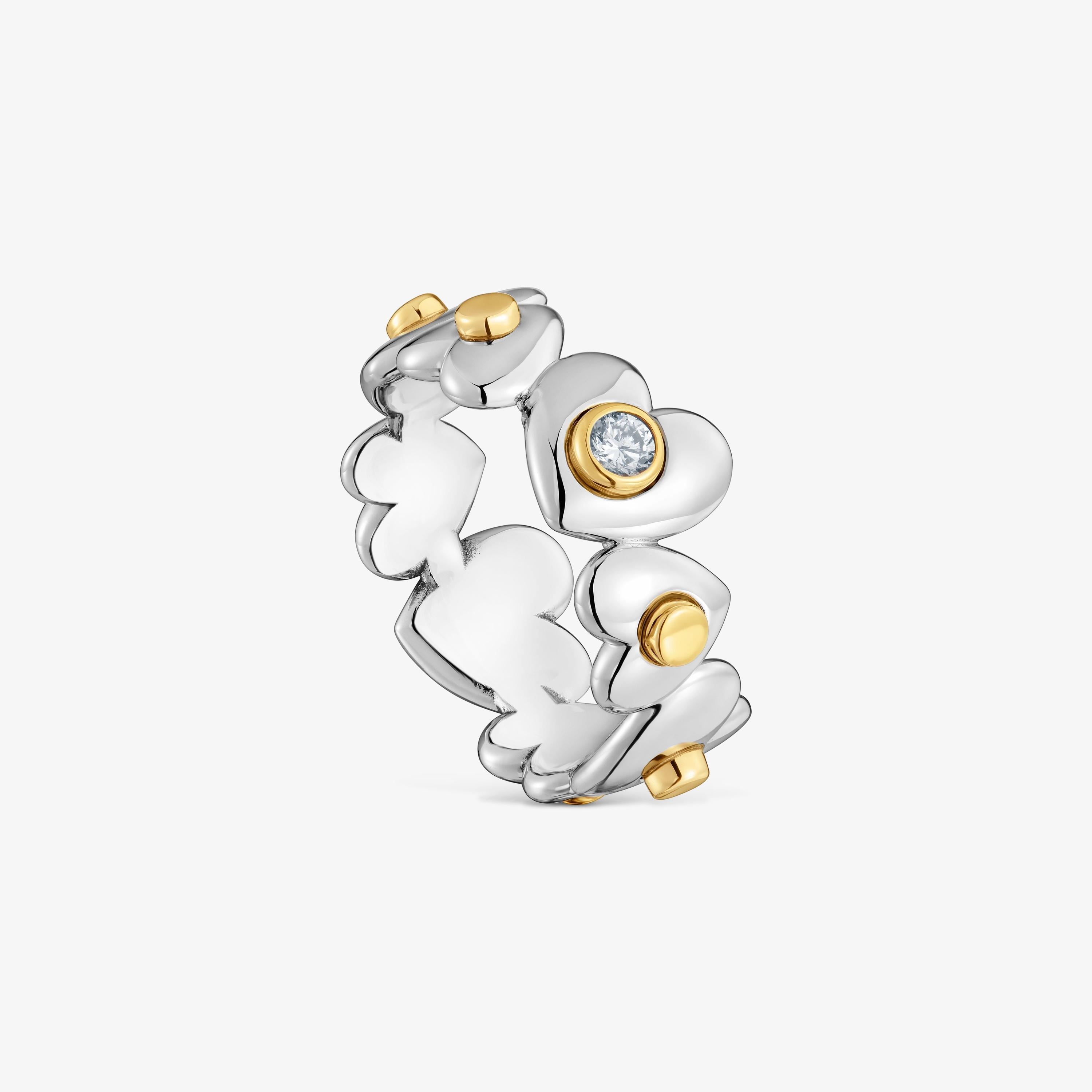 Ring with 18kt gold vermeil and lab-grown diamonds TOUS Puffy LGD