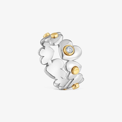 Anillo con ba&ntilde;o de oro 18 kt sobre plata y diamantes creados en laboratorio TOUS Puffy LGD