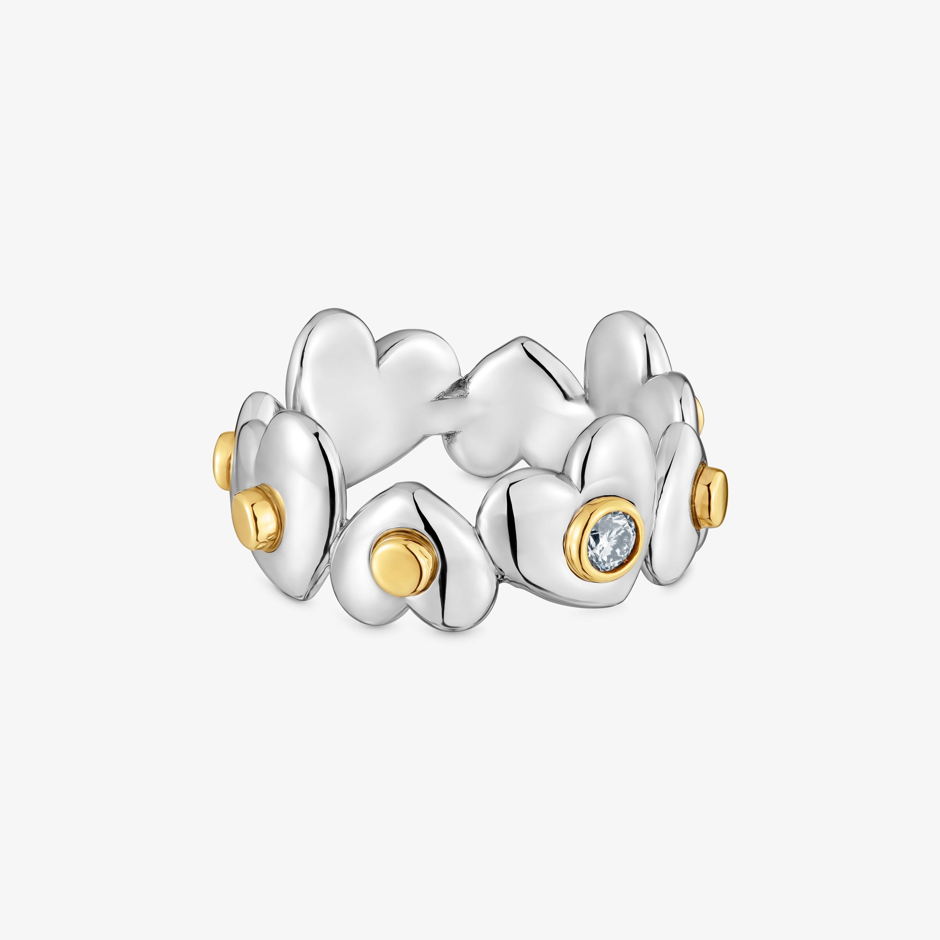 Ring with 18kt gold vermeil and lab-grown diamonds TOUS Puffy LGD