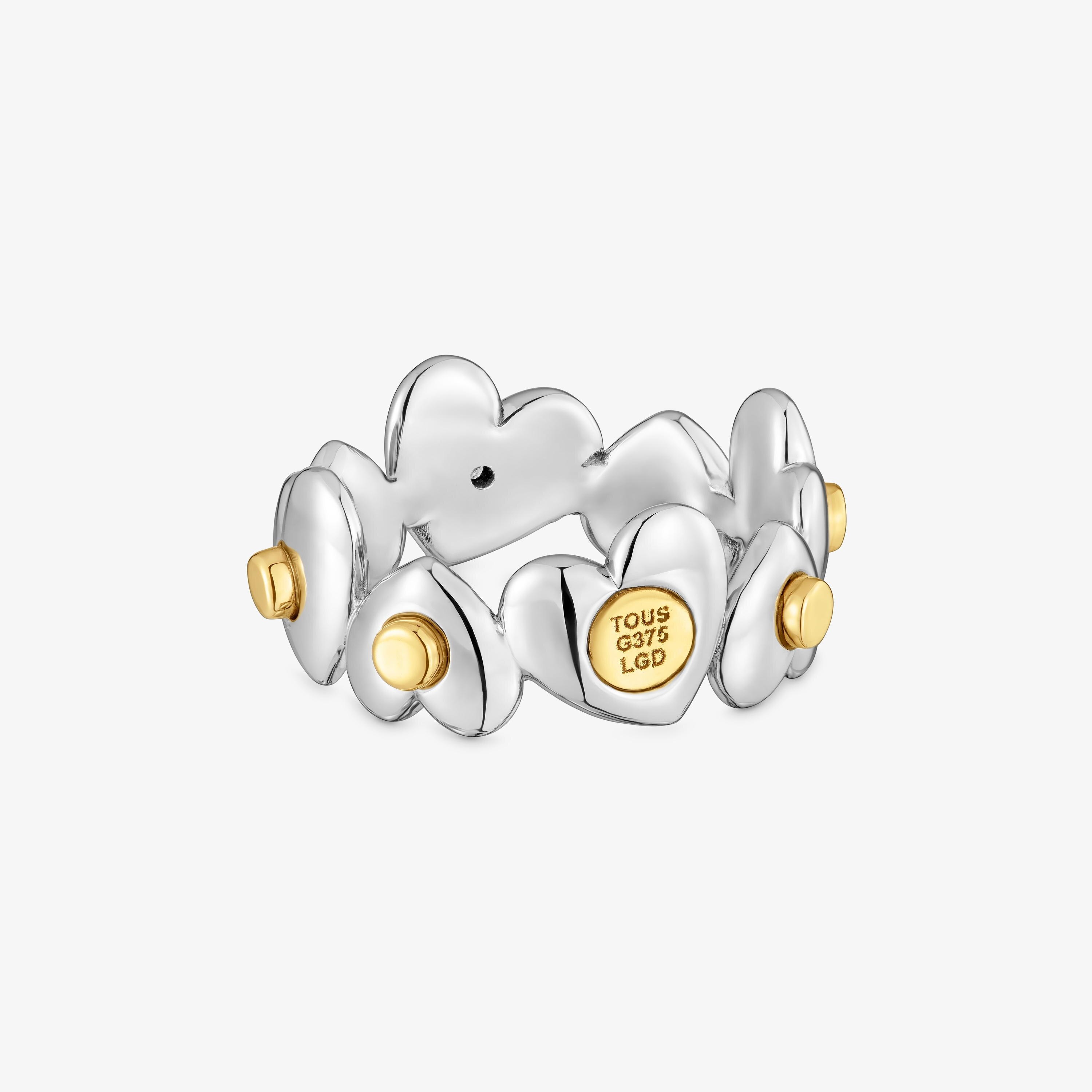 Ring with 18kt gold vermeil and lab-grown diamonds TOUS Puffy LGD