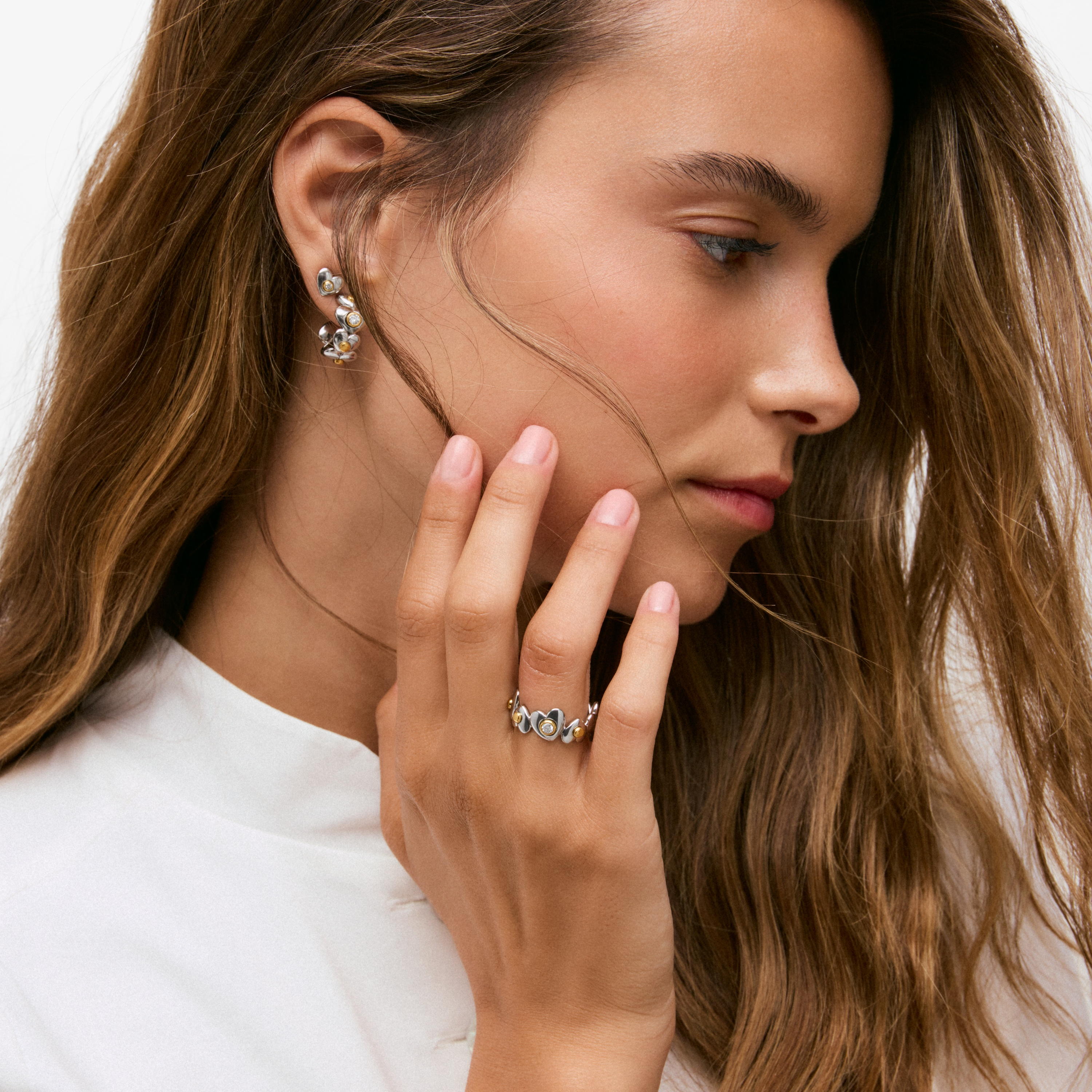 Ring with 18kt gold vermeil and lab-grown diamonds TOUS Puffy LGD