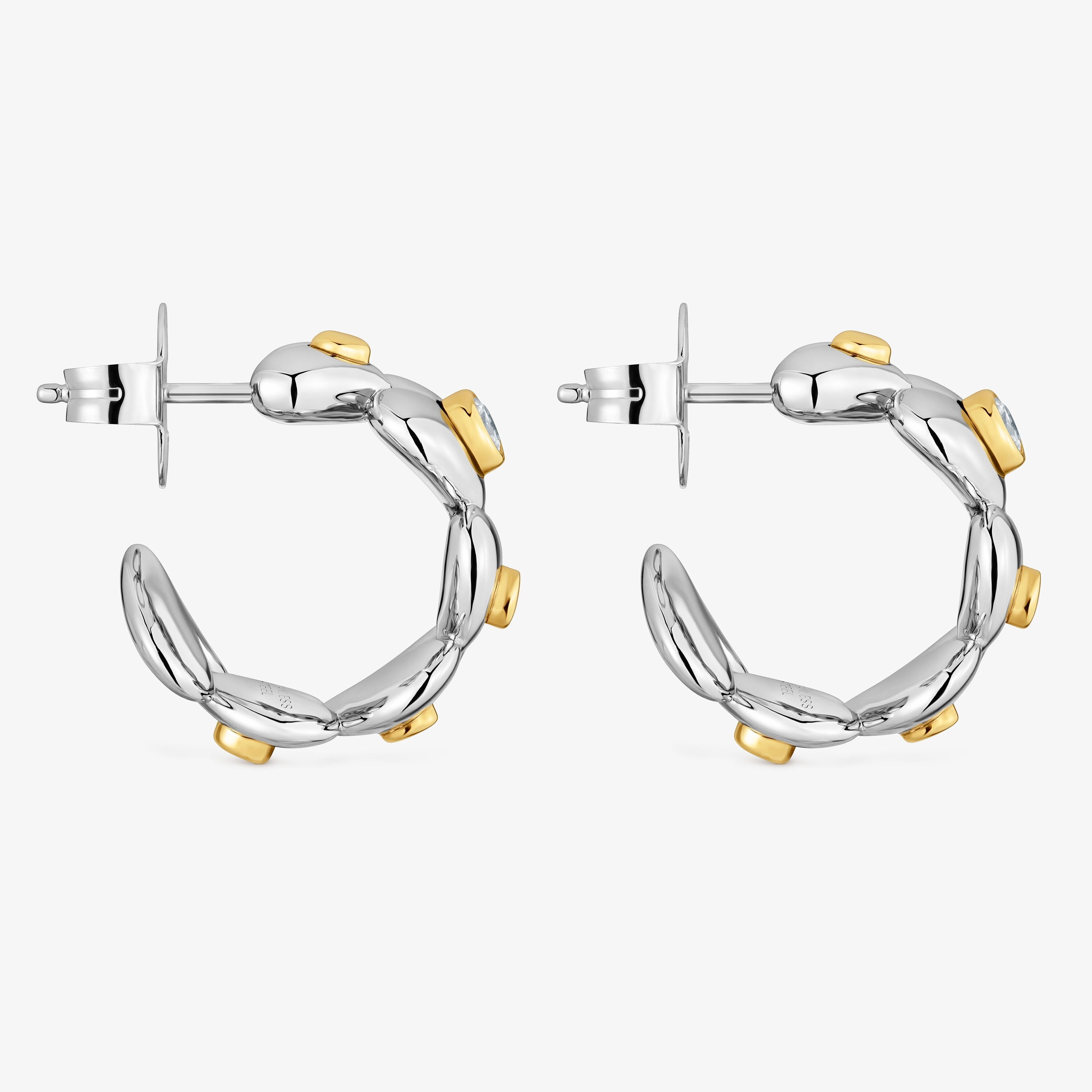 Hoop earrings with 18kt gold vermeil and lab-grown diamonds TOUS Puffy LGD