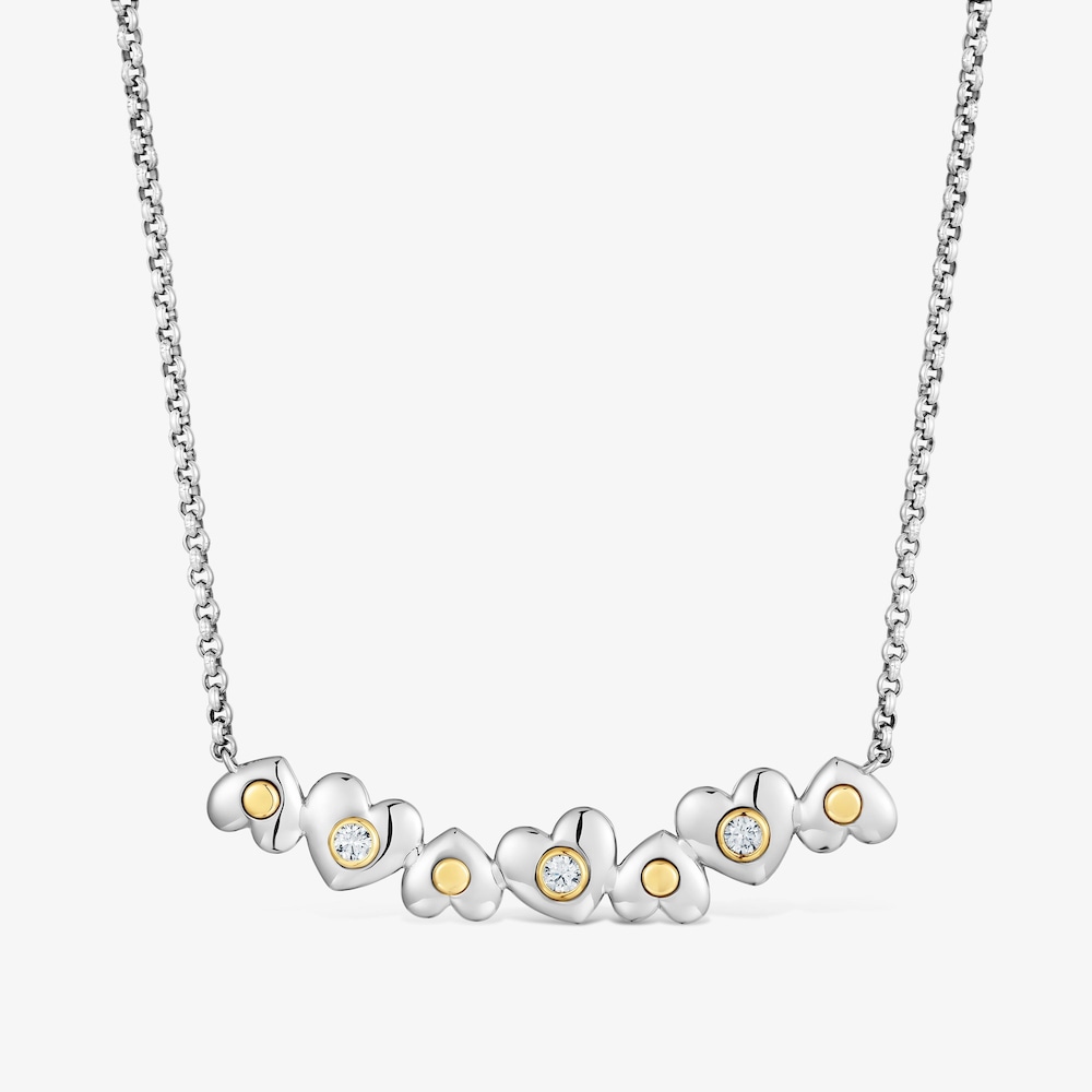 Collar con ba&ntilde;o de oro 18 kt sobre plata y diamantes creados en laboratorio TOUS Puffy LGD