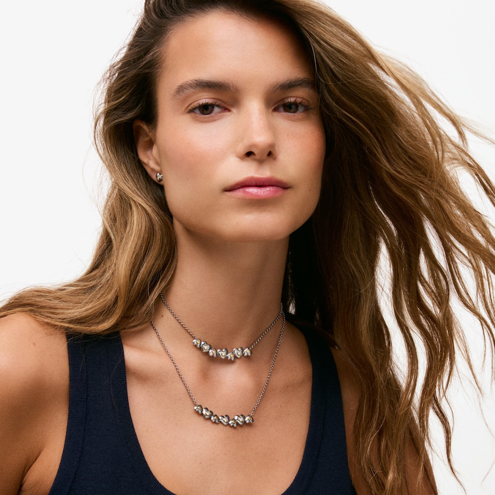 Collar con ba&ntilde;o de oro 18 kt sobre plata y diamantes creados en laboratorio TOUS Puffy LGD