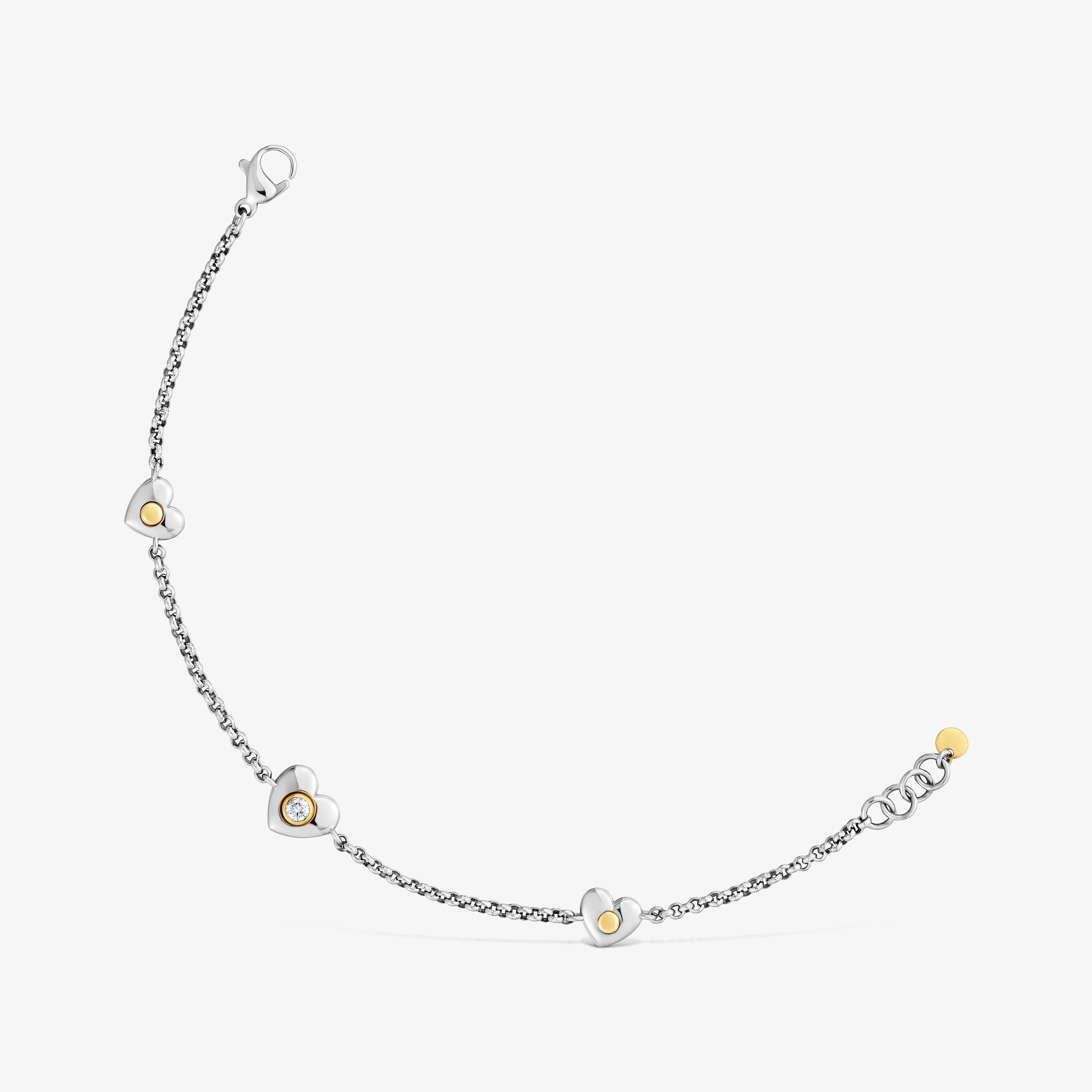 Bracelet with 18kt gold vermeil and lab-grown diamonds TOUS Puffy LGD