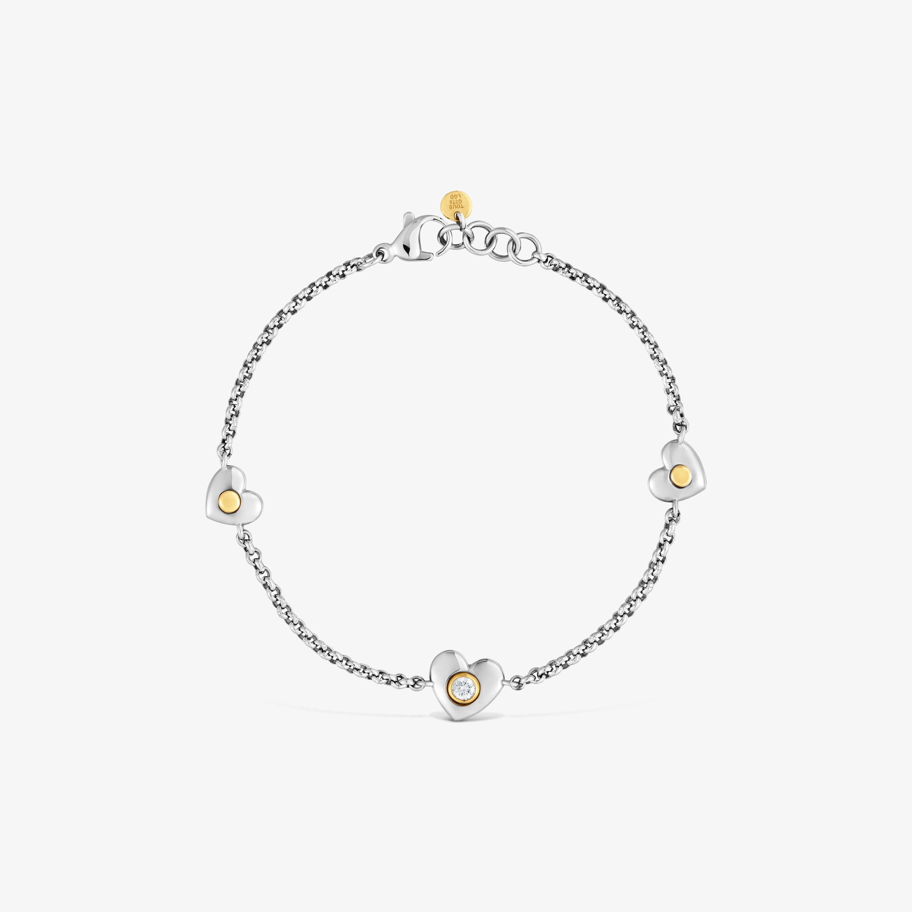 Bracelet with 18kt gold vermeil and lab-grown diamonds TOUS Puffy LGD
